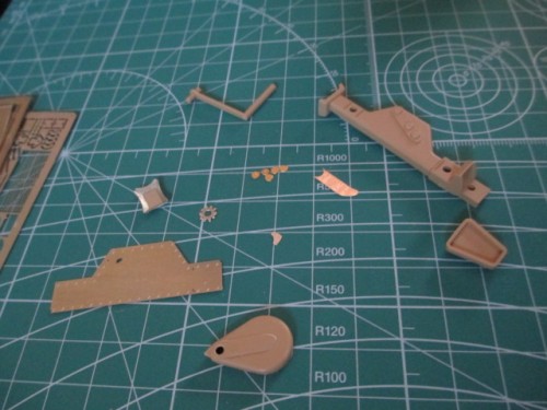 Part of the PE brass and 'reconfigured kit parts' needed to complete a jack