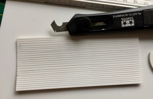 Comet build-lower hull-Normandy Cowl-C.jpeg (184.74 KiB) Viewed 5062 times Scoring styrene sheet to form a curve