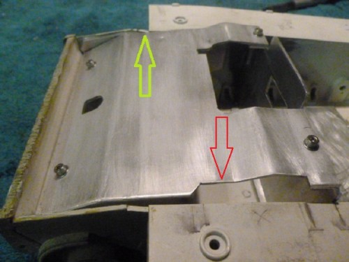 Gearbox top cover. Carefully formed to foul upper hull.
