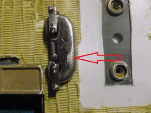 C Hook on rear hull. Note taped off area for Exhaust shrouds and exhaust stubs to go back