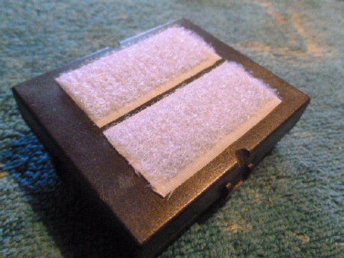 Adhesive velcro used to mount RX18 unit