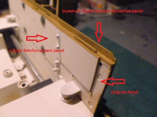 Rear engine deck correction details looking inside the Hull.