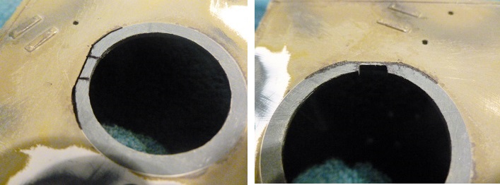 Cutting away access for the hatch arm