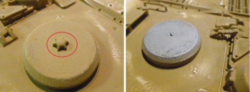 Deep wading tightening lug filed off and replaced with stud (Click for larger image )