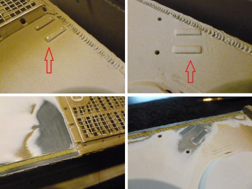 S-Mine plates removed from Hull as these were deleted after October 1943<br />also weld lines reworked. (Click for larger image )