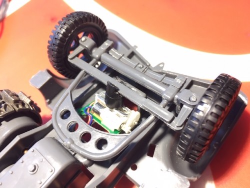 with adapter in place now testing phase to get final position of all parts before any gluing or attacments take place. almost there!