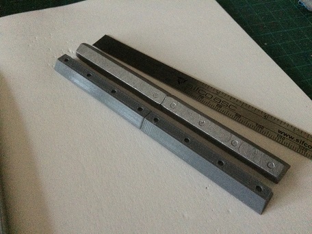 left bar is the FDM printed copy, right side is the original part