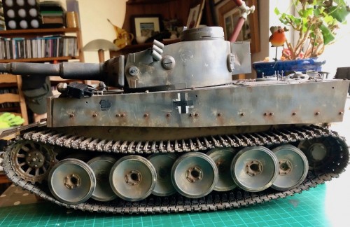 Tortured Tamiya Tiger 1 in profile