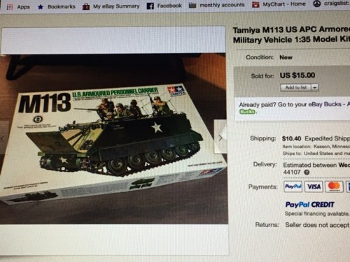 Never hurts to have a spare or in other words, I am a model Tank junkie lol
