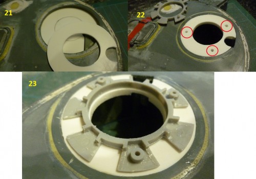 Final fitting of Cupola Base plate . Click for larger image.