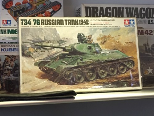 Sealed box Tamiya 1/35 Motorized Remote Control T-34 comes out of the stash to be opened now!