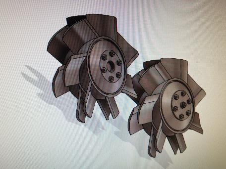 double bladed fan render
