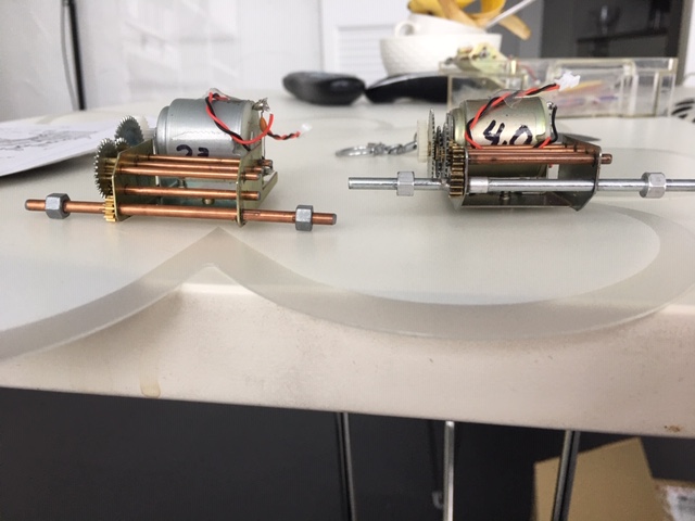 Hi\LOW axle mount SMM gearboxes. This is the major difference between the gearbox variants. 1G gearboxes (1962-68)  are other variants but are rare and rarely used. So the two types I show will fit most Tamiya Tanks and the drive sprockets of these The Hi mount GB (right) fits the M41.
