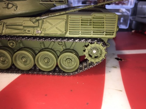 I decided to get this thing running. I bought this from ebay for parts and used the like new metal gearbox in Sherman #1. Today I fitted a Academy M60 gearbox in this Tank as I have two of the Academy M60 Tanks. I bought a spare just to see if the gearbox would work in a Tamiya Tank and it does with a little modification.