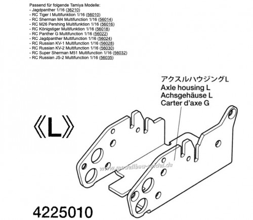 Tamiya Gearbox housing