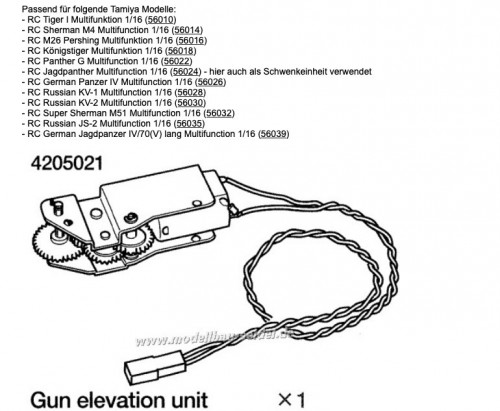 Tamiya Gun Elevation Unit.