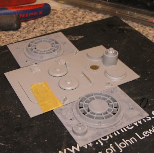 The Panther command tank aerial setup with the armoured surround for the extra aerial.