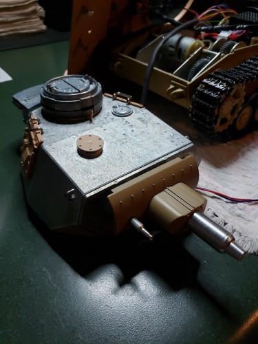 It took an additional two hours of work with Dremel and files to get the HL Mantlet close enough to use the Taigen Recoil Gears.jpg