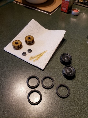 10 seconds in the microwave warmed those road wheel tires up and made remounting them much easier....jpg