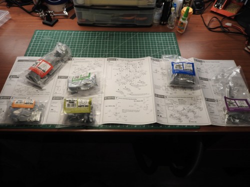 Very impressed with the instructions. Parts Bag correspond to steps in the instruction ! What a revelation and maybe something Tamiya can look into.........