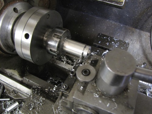 Turning, rough shaping and drilling hole or cutting thread