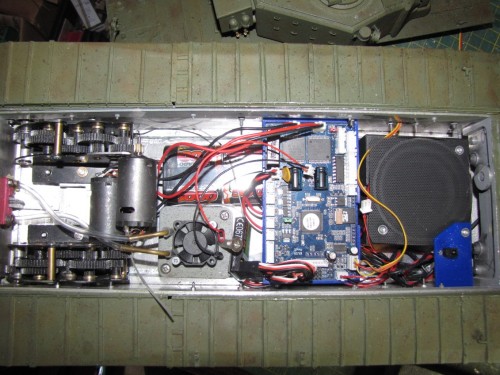 All wired up.  Plenty of room apart from the gearboxes