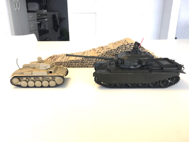 Panzer II shown here with a 1/35 Centurion. Looks to be under gunned lol