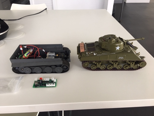 The excellent rx board is quite small and fits a 1/35 Tamiya Tiger 1 quite nicely.