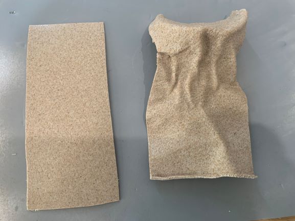 Thermoplastic before and after heating